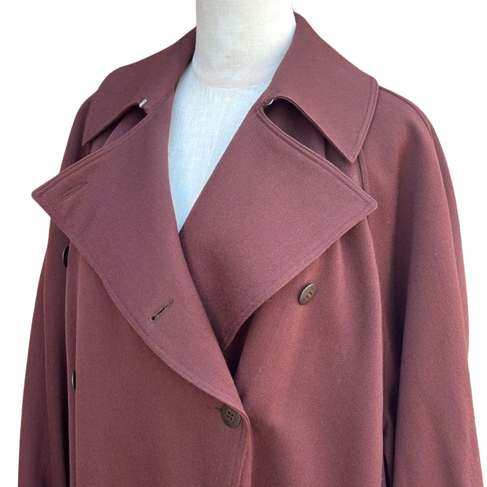 Azzedine Alaïa 1987 Rare Vintage Oversized Belted Wool Coat Brown/Purple - Picture 8 of 13